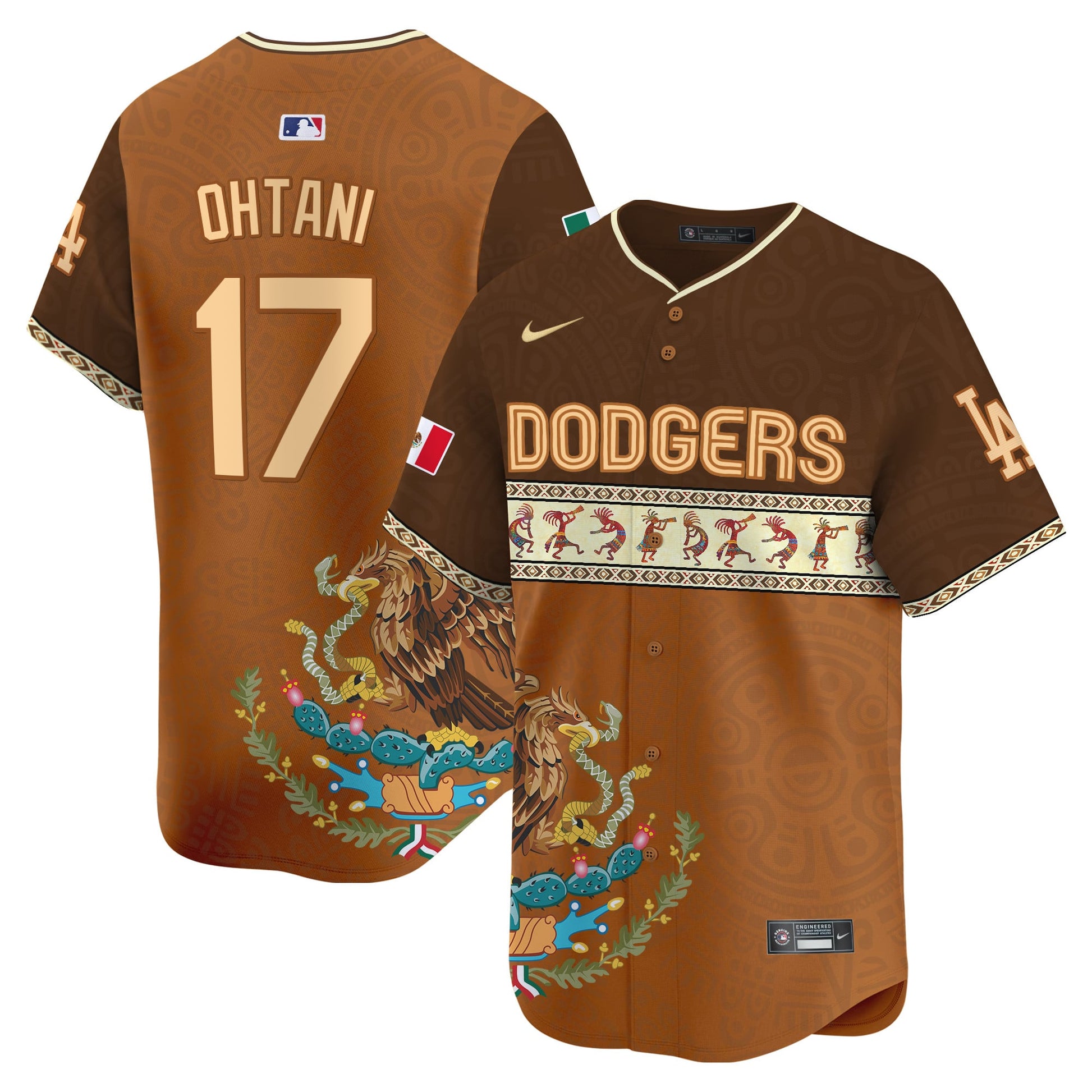 Los Angeles Dodgers Mexico Aztec Vapor Premier Limited Jersey V2 - Printed
