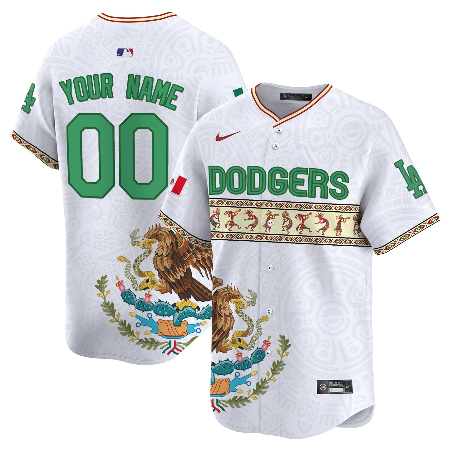 Los Angeles Dodgers Mexico Aztec Vapor Premier Limited Custom Jersey V2 - Printed