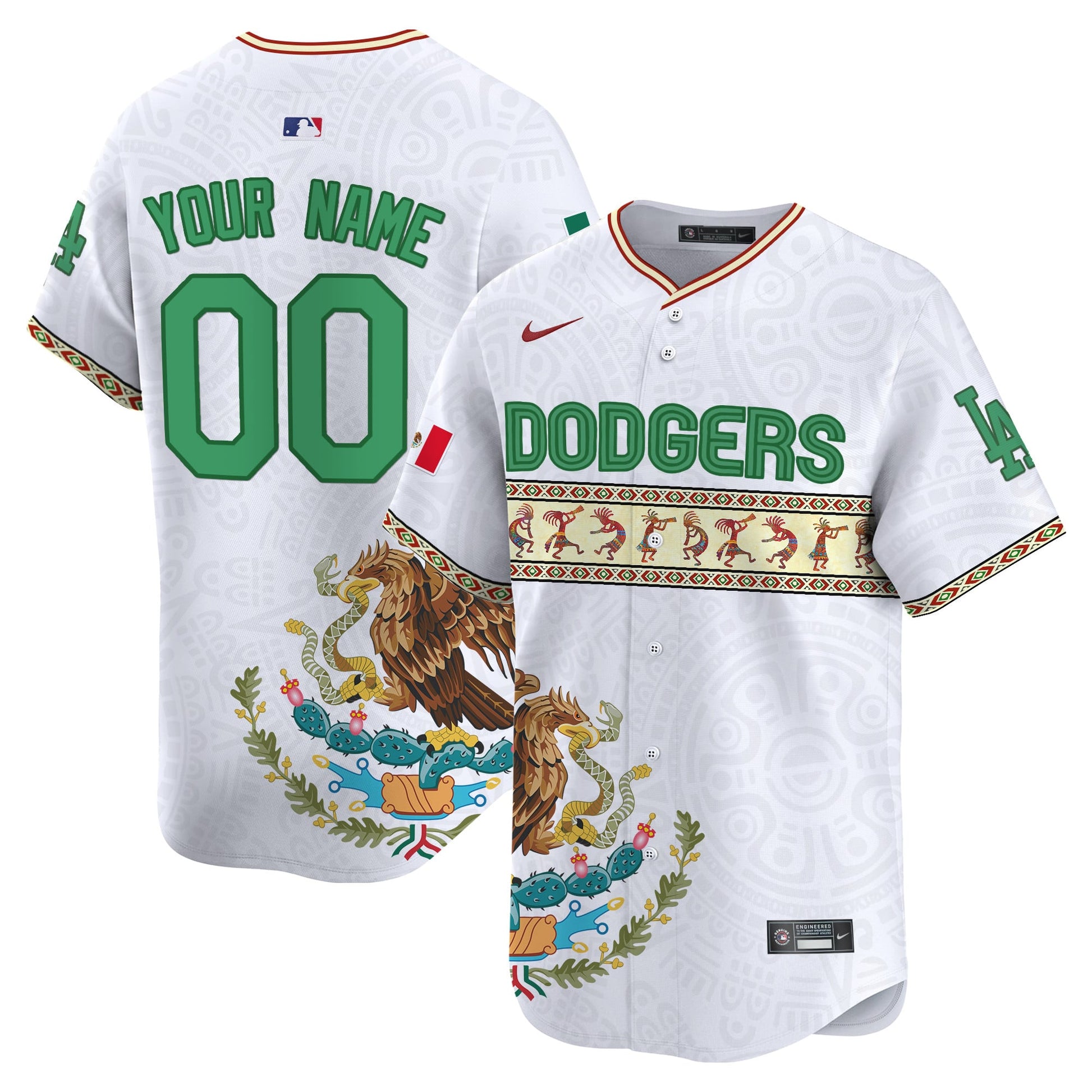 Los Angeles Dodgers Mexico Aztec Vapor Premier Limited Custom Jersey V2 - Printed