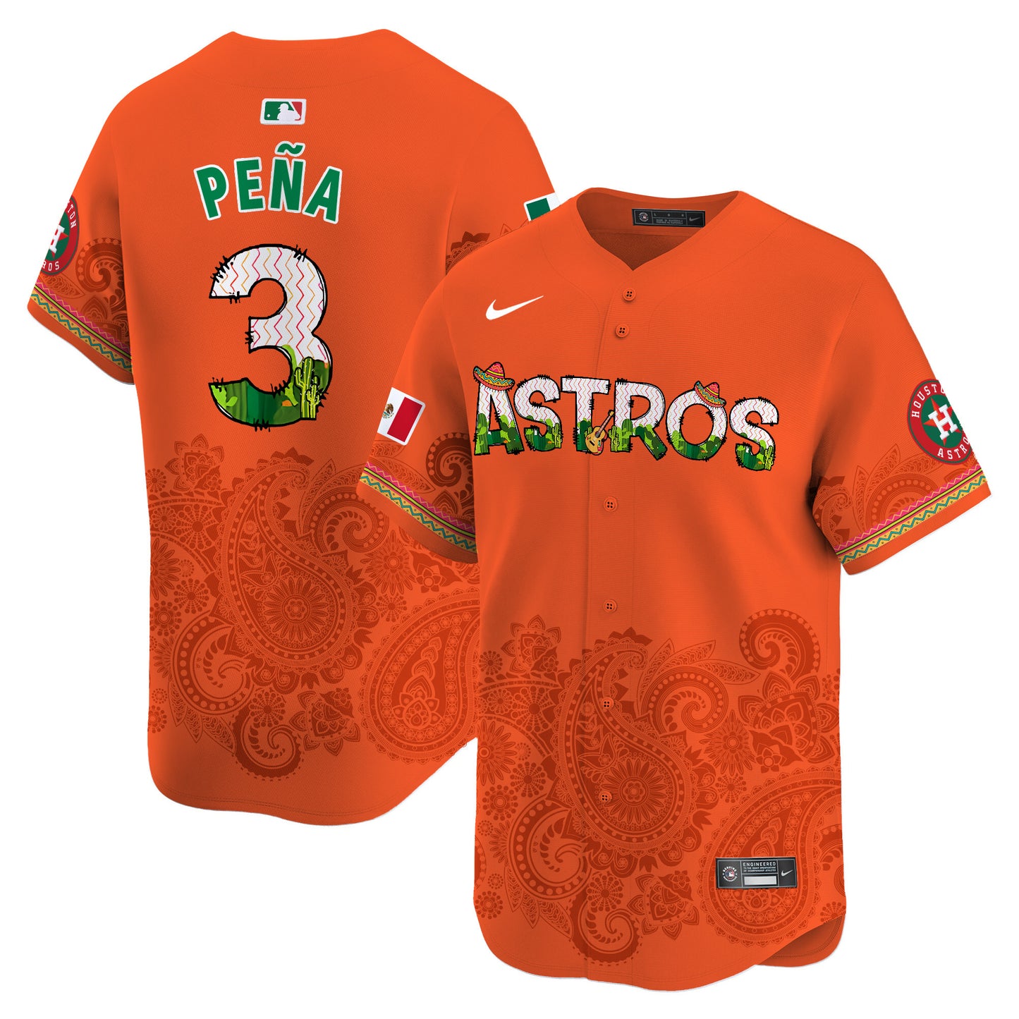 Houston Astros Paisley Mexico Vapor Premier Limited Jersey V4 - Printed