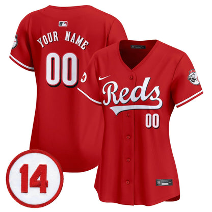 Cincinnati Reds Pete Rose Patch Vapor Premier Limited Custom Jersey - All Stitched