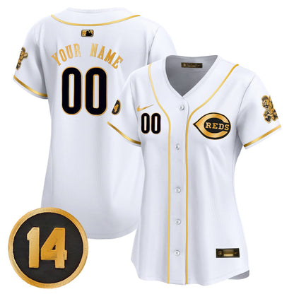 Cincinnati Reds Pete Rose Patch Vapor Premier Limited Custom Jersey - All Stitched