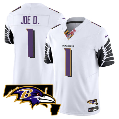 Men's Ravens Maryland Patch Vapor Limited Jersey V3 - All Stitched