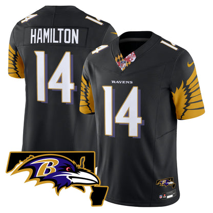 Men's Ravens Maryland Patch Vapor Limited Jersey V3 - All Stitched