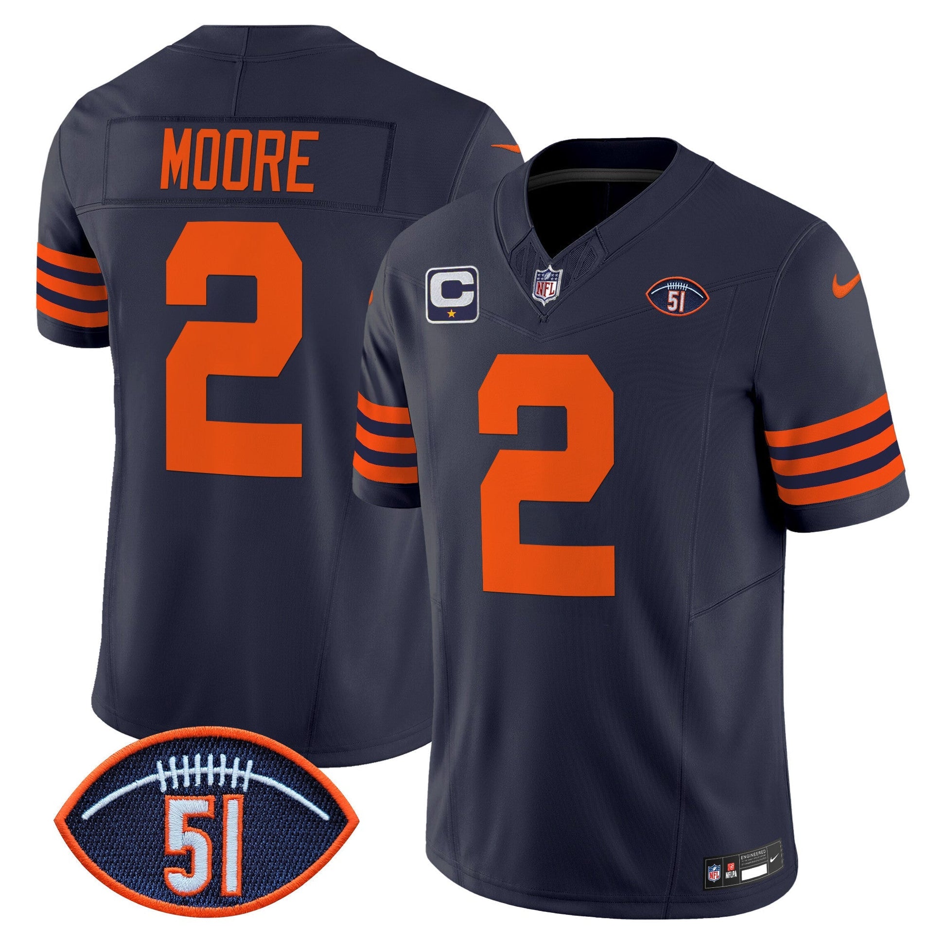 Men's Chicago Bears Dick Butkus Patch Throwback Vapor Limited Jersey - All Stitched
