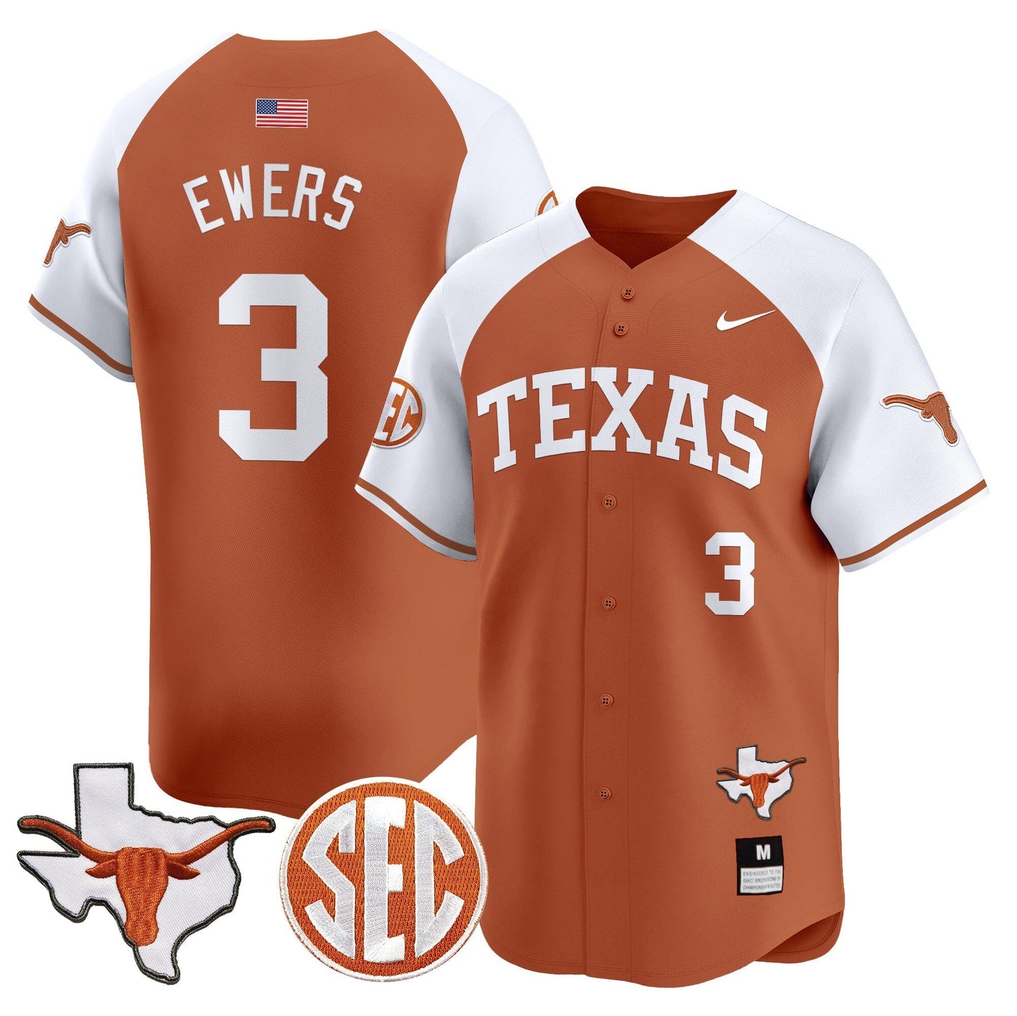 TEX 2024 Vapor Premier Baseball Jersey - All Stitched