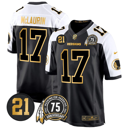 WR 75th & Sean Taylor Patch Gold Game Jersey - All Stitched