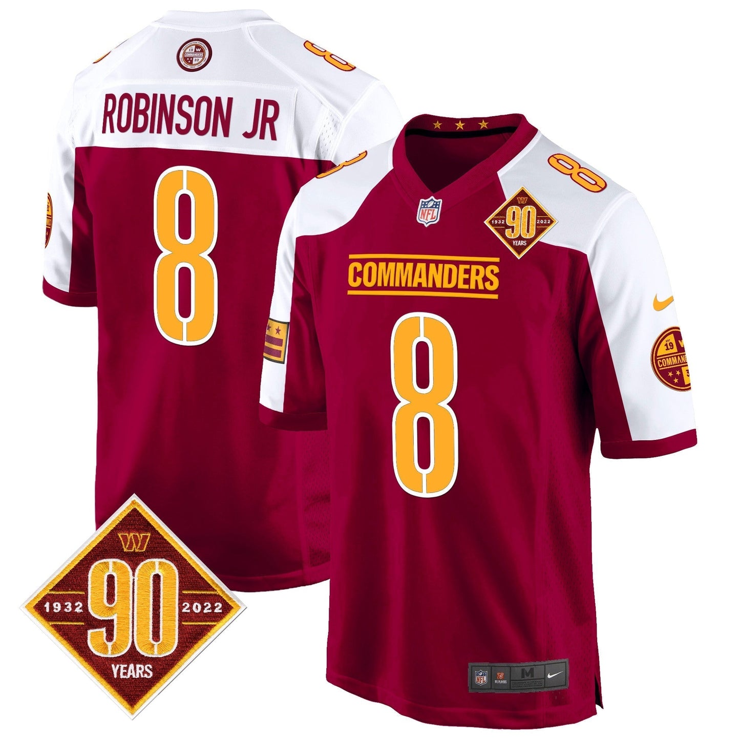 WAS 90th Anniversary Patch Game Jersey - All Stitched