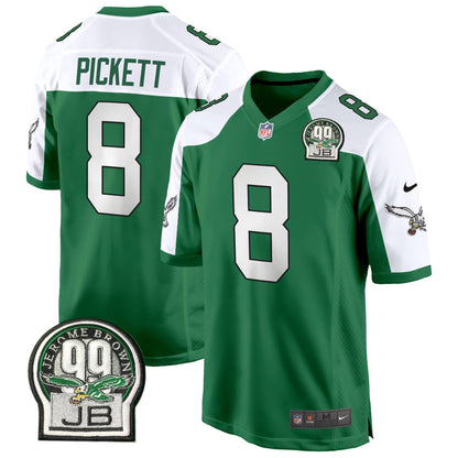 Eagles Jerome Brown Patch Kelly Green Alternate Game Jersey - All Stitched