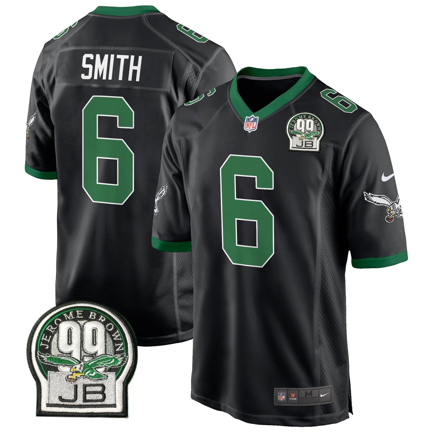 Eagles Jerome Brown Patch Kelly Green Alternate Game Jersey - All Stitched