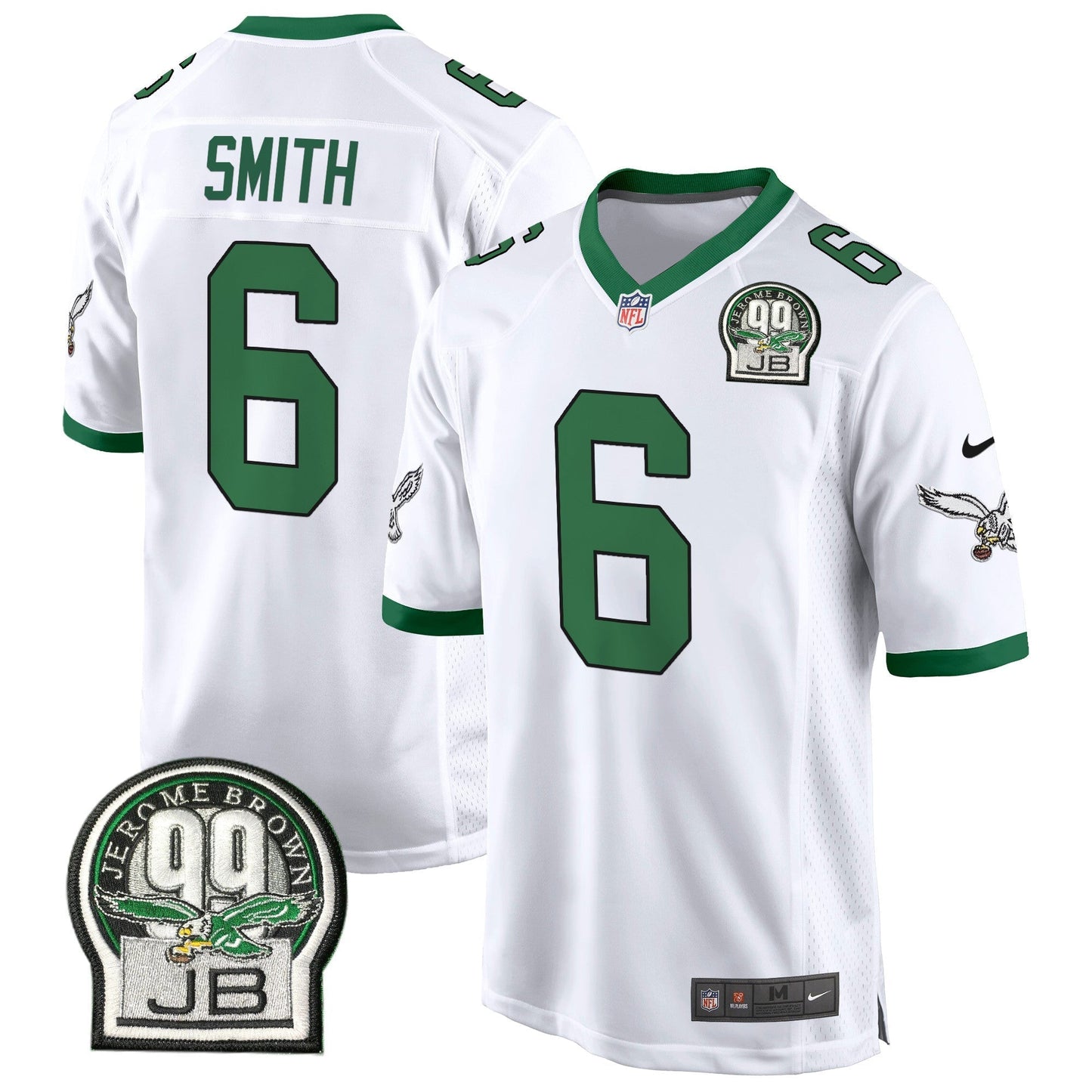 Eagles Jerome Brown Patch Kelly Green Alternate Game Jersey - All Stitched