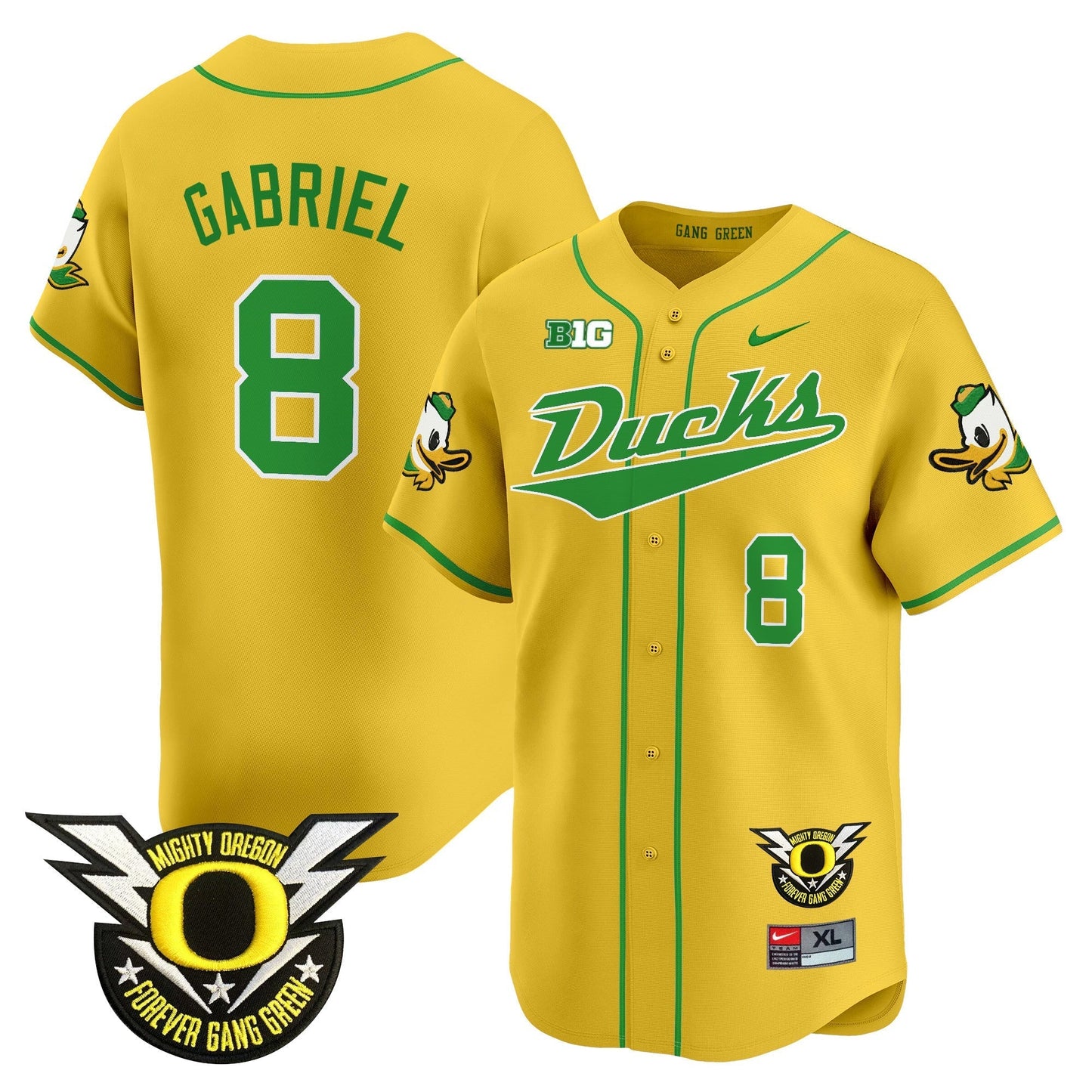 ORE 2024 Forever Gang Green & BIG Patch Vapor Baseball Jersey - All Stitched