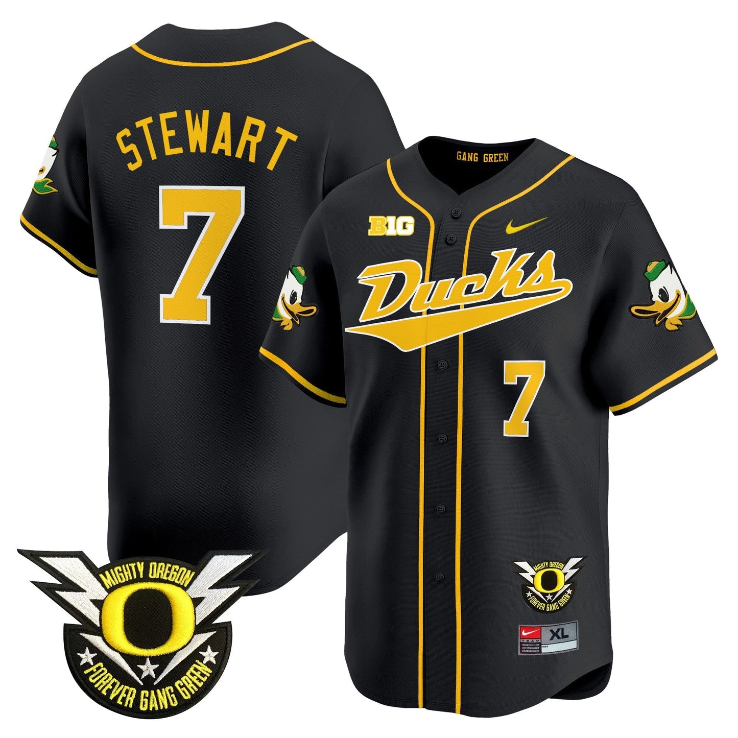 ORE 2024 Forever Gang Green & BIG Patch Vapor Baseball Jersey - All Stitched