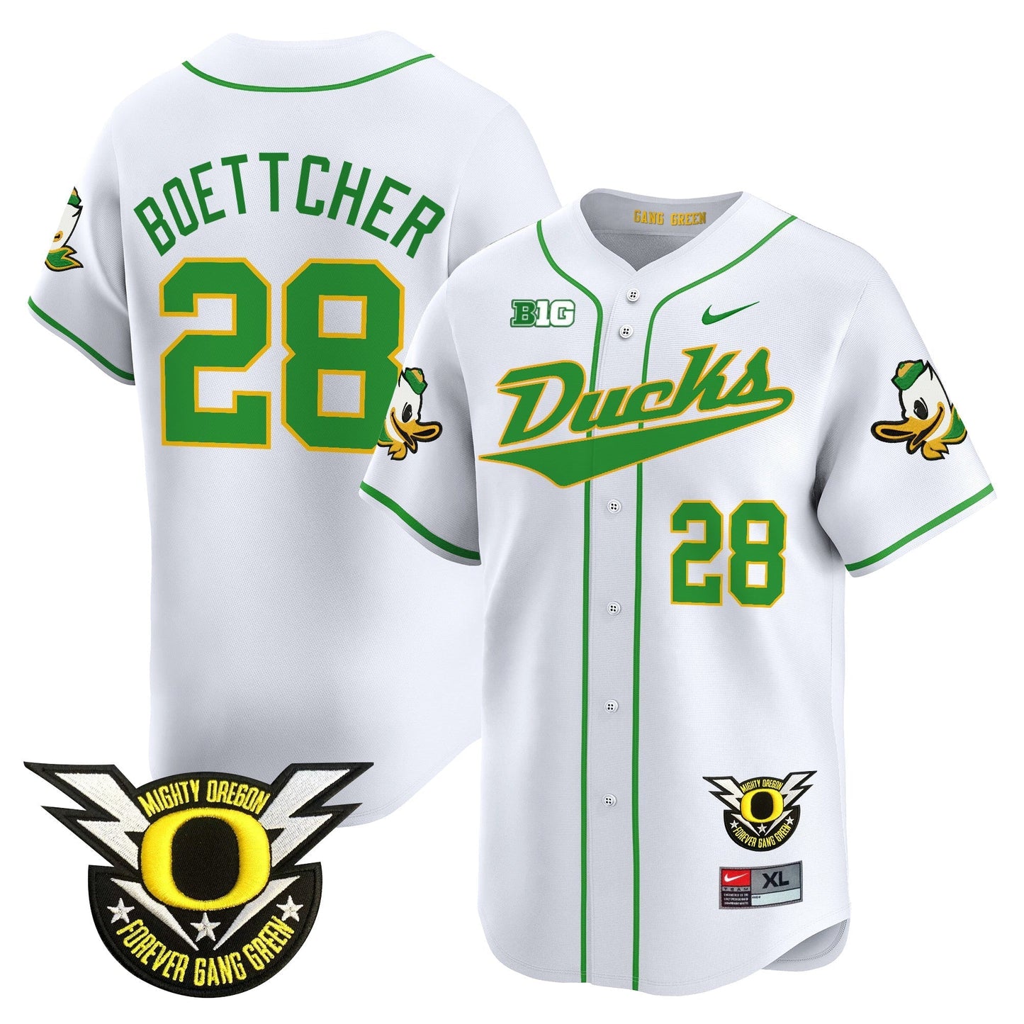 ORE 2024 Forever Gang Green & BIG Patch Vapor Baseball Jersey - All Stitched