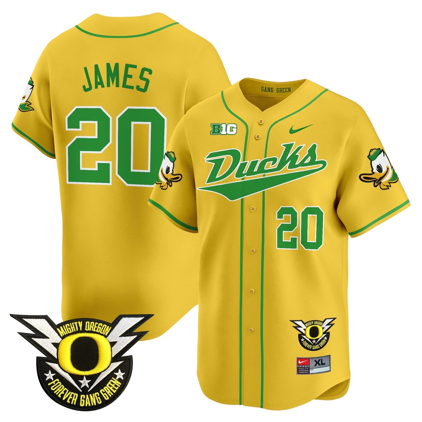 ORE 2024 Forever Gang Green & BIG Patch Vapor Baseball Jersey - All Stitched