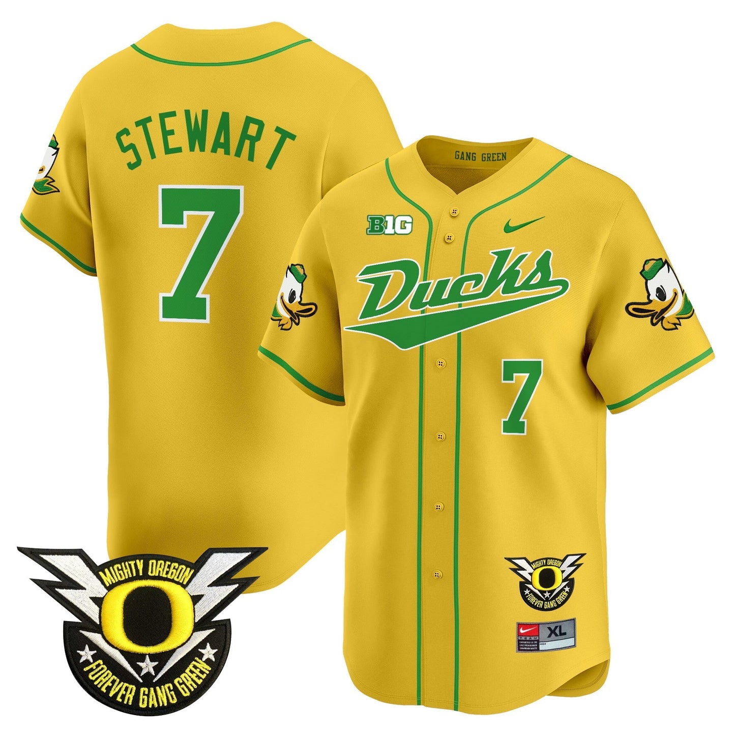 ORE 2024 Forever Gang Green & BIG Patch Vapor Baseball Jersey - All Stitched