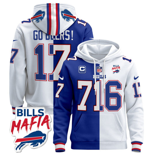 GO BEERS! BUF Split Blue White Hoodie-NQD