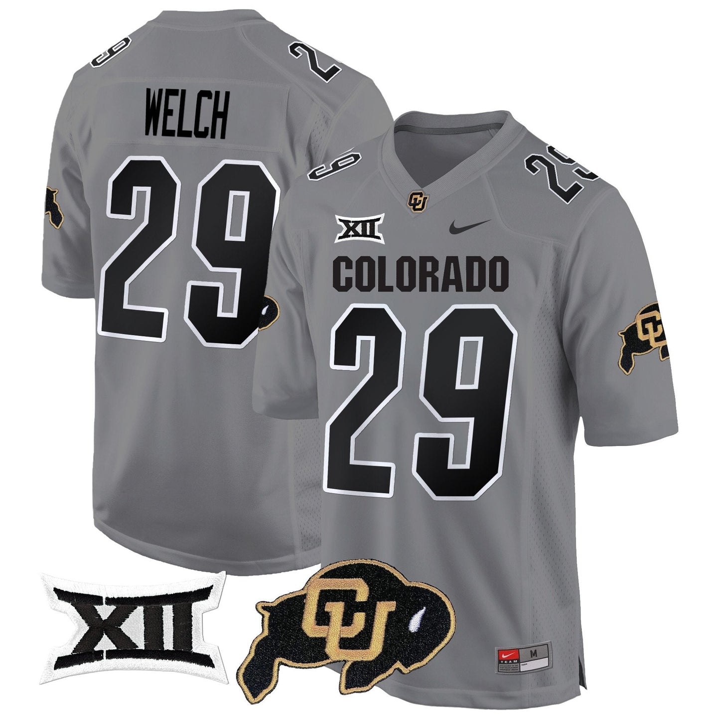 CU Big 12 XII Patch Game Jersey V2 - All Stitched
