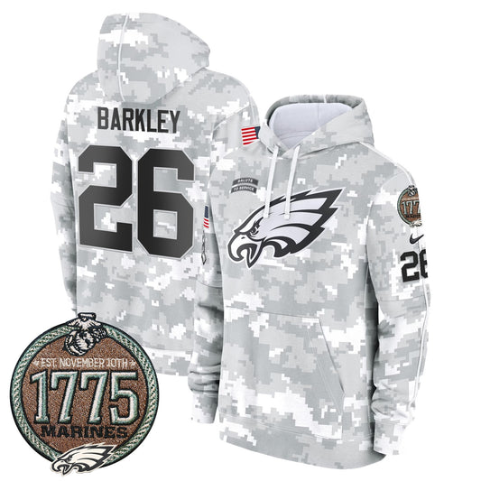 Eagles 2024 Salute to Service Establishment Year Patch Fleece Pullover Hoodie-NQD