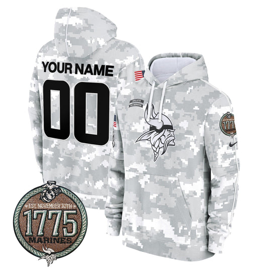 MIN 2024 Salute to Service Establishment Year Patch Custom Fleece Pullover Hoodie-NQD