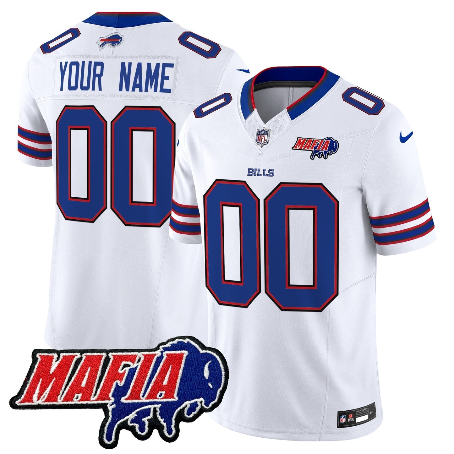 BUF 2025 Bills Mafia Patch Vapor Limited Custom Jersey - All Stitched