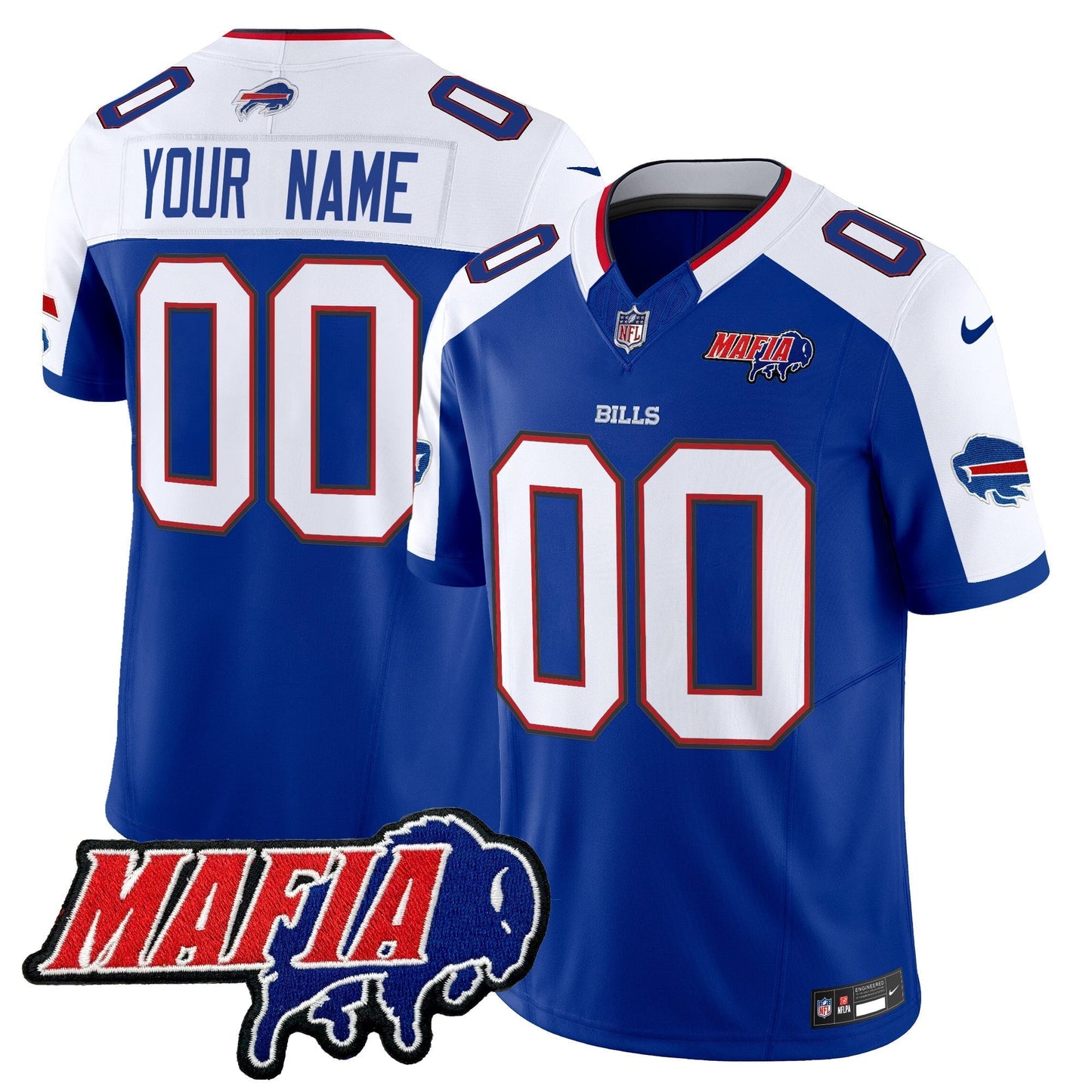 BUF 2025 Bills Mafia Patch Vapor Limited Custom Jersey - All Stitched