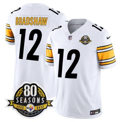 Pittsburgh  Steelers 80th Anniversary Patch Vapor Limited Jersey - All Stitched
