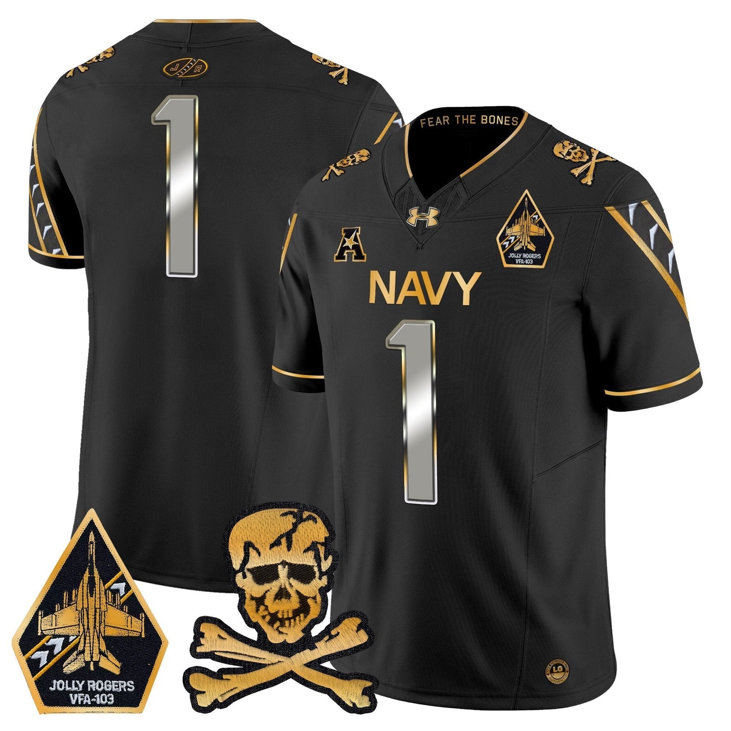 Navy MID 2024 Gold Vapor Limited Jersey - All Stitched