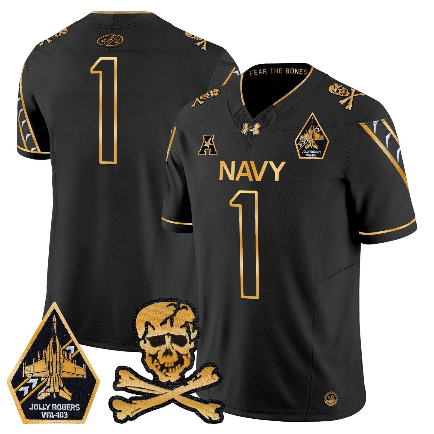 Navy MID 2024 Gold Vapor Limited Jersey - All Stitched