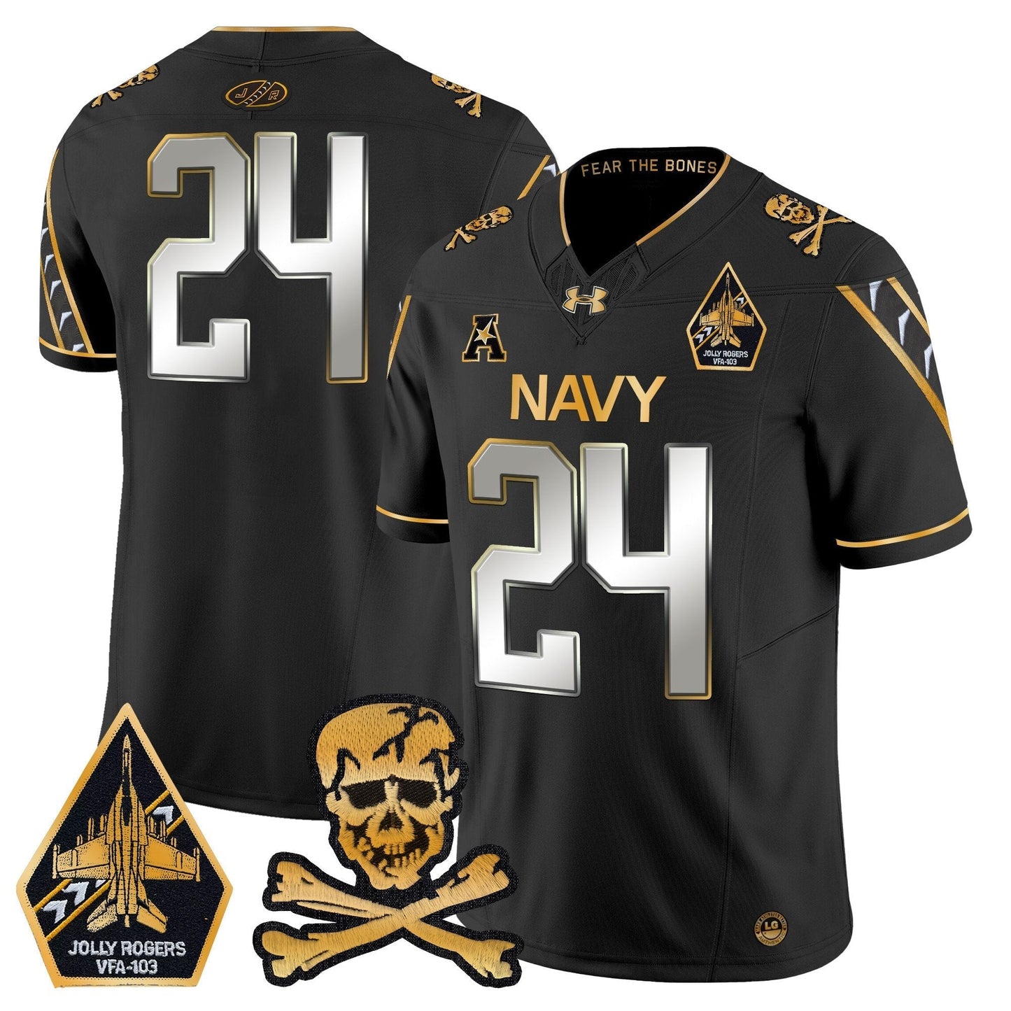 Navy MID 2024 Gold Vapor Limited Jersey - All Stitched