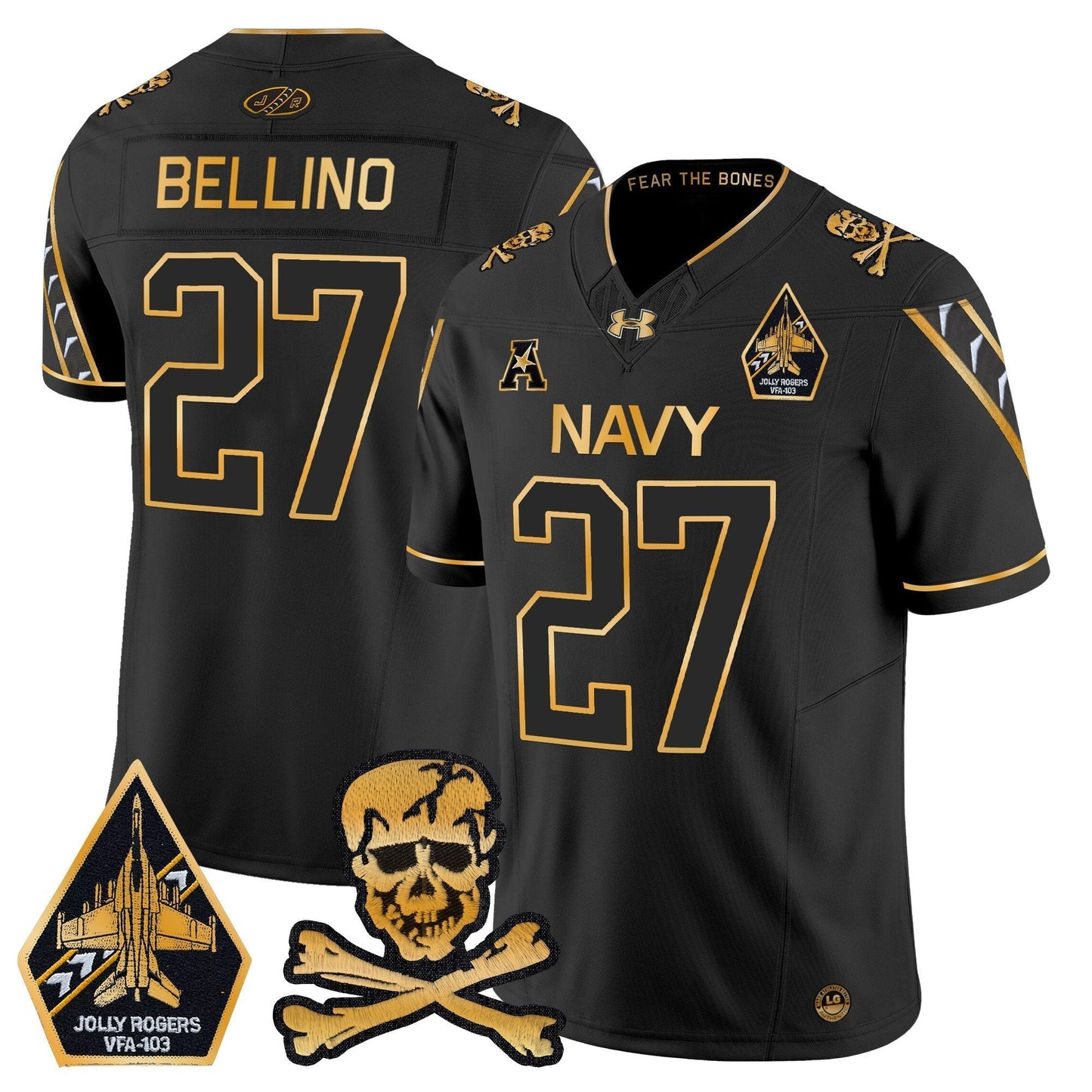 Navy MID 2024 Gold Vapor Limited Jersey - All Stitched