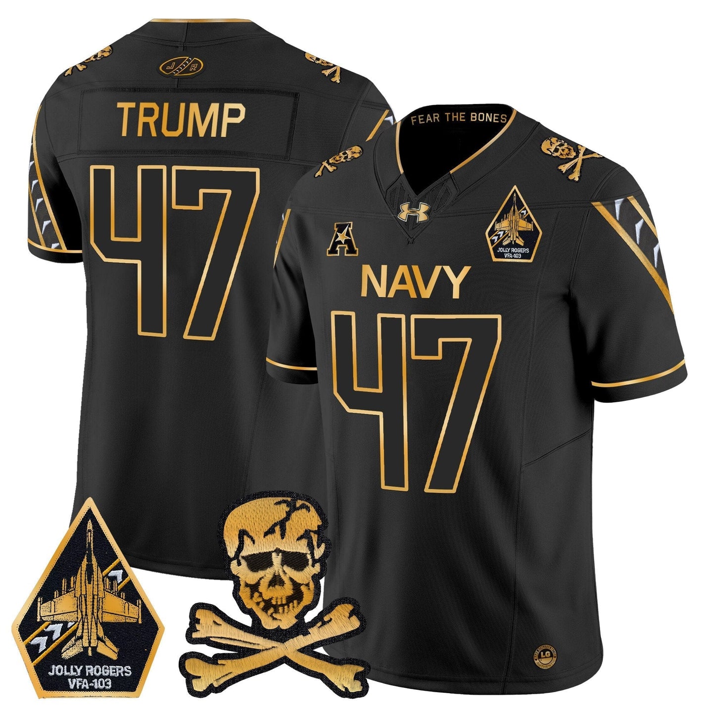 Navy MID 2024 Gold Vapor Limited Jersey - All Stitched