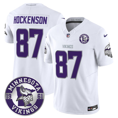 Men's Minnesota Vikings 2024 Vapor Limited Jersey - Est. 1961 Patch - All Stitched