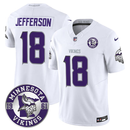 Men's Minnesota Vikings 2024 Vapor Limited Jersey - Est. 1961 Patch - All Stitched