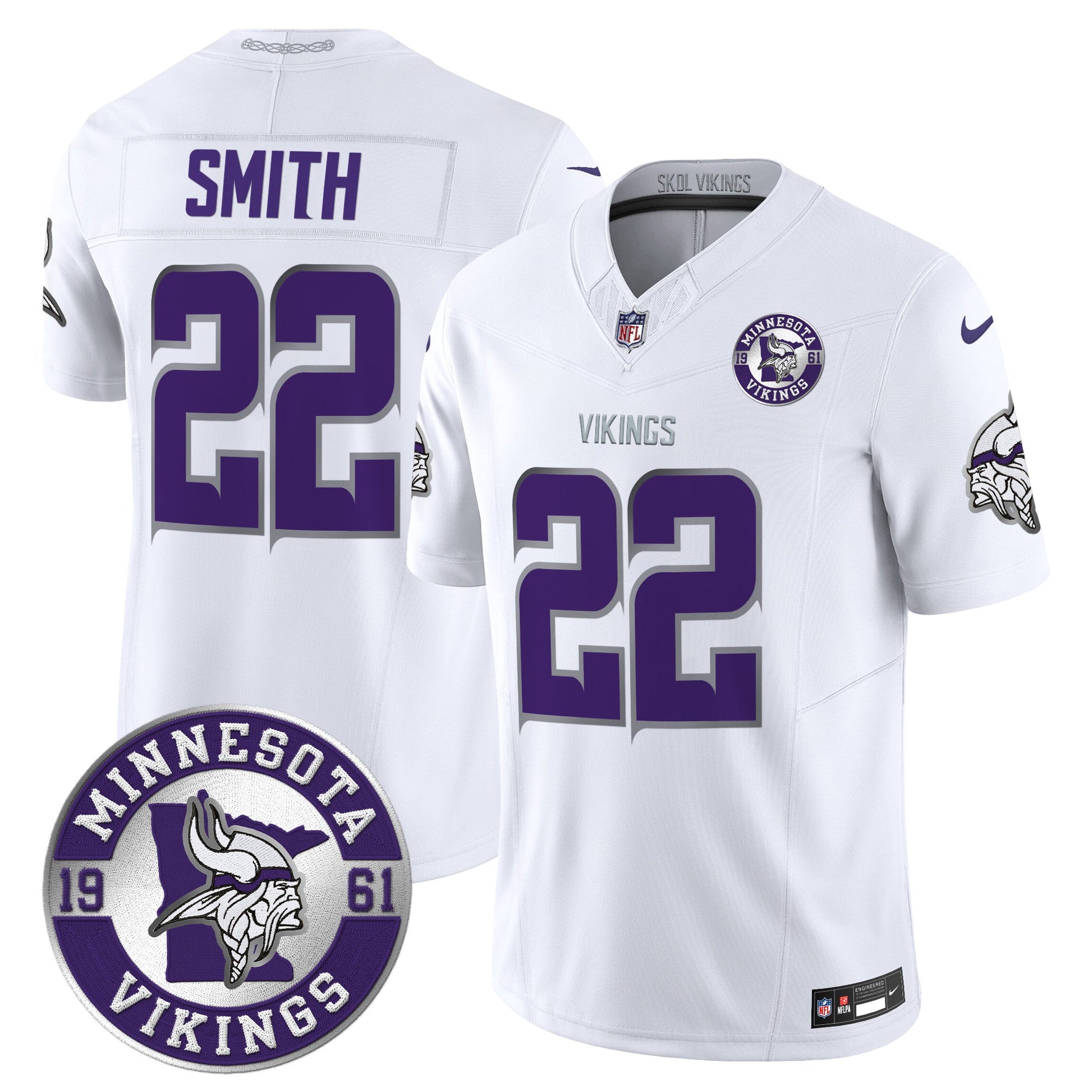 Men's Minnesota Vikings 2024 Vapor Limited Jersey - Est. 1961 Patch - All Stitched