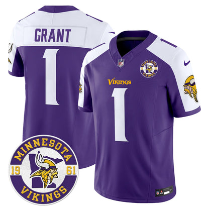 Men's Minnesota Vikings 2024 Vapor Limited Jersey V2 - Est. 1961 Patch - All Stitched