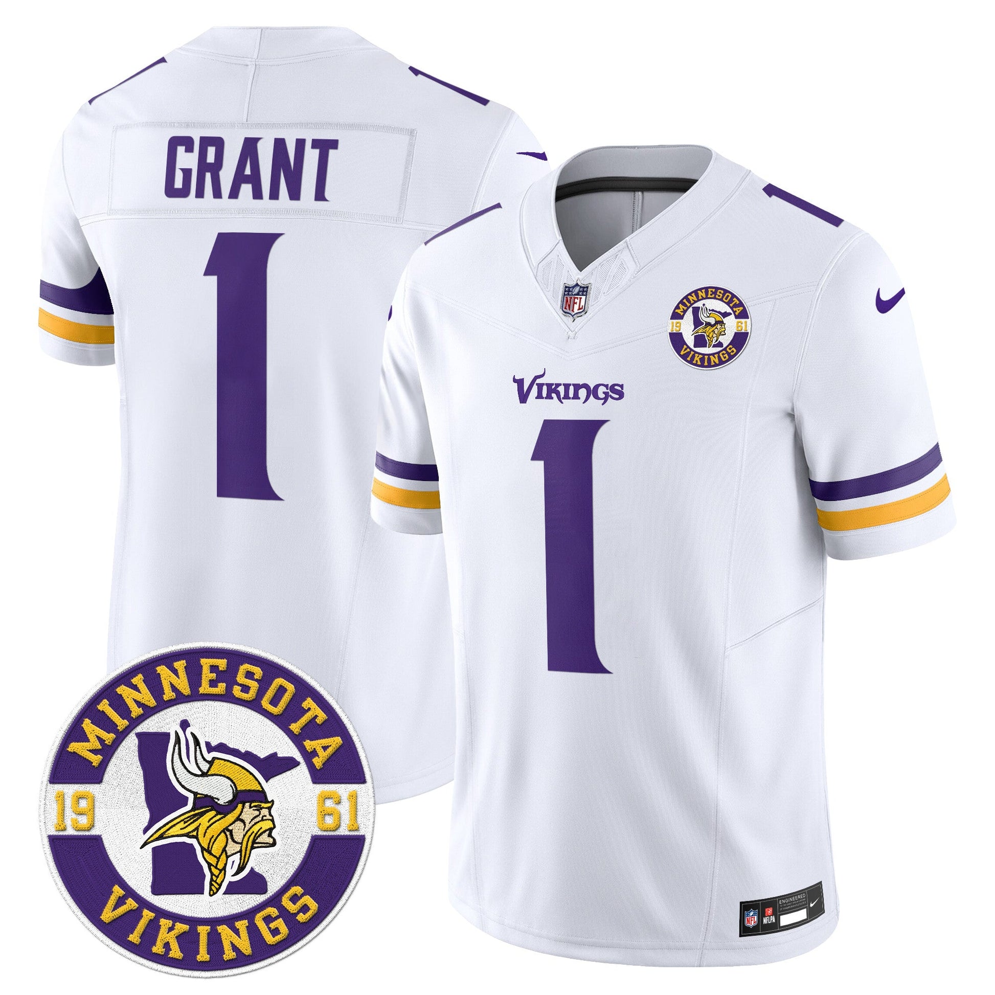 Men's Minnesota Vikings 2024 Vapor Limited Jersey V2 - Est. 1961 Patch - All Stitched