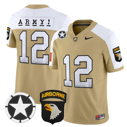 Army Black Knights 101st Airborne Division Patch 2024 Vapor Limited Jersey - All Stitched