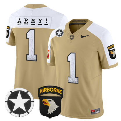 Army Black Knights 101st Airborne Division Patch 2024 Vapor Limited Jersey - All Stitched