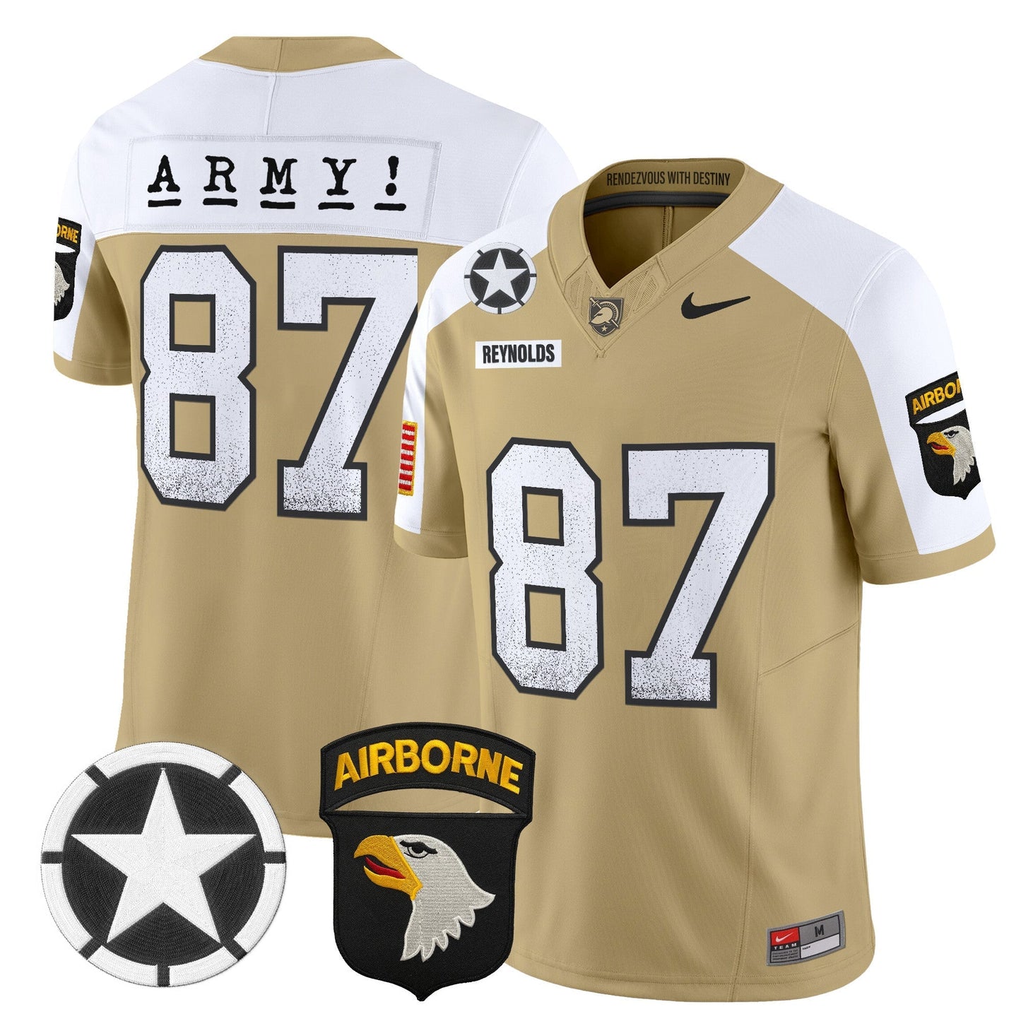 Army Black Knights 101st Airborne Division Patch 2024 Vapor Limited Jersey - All Stitched