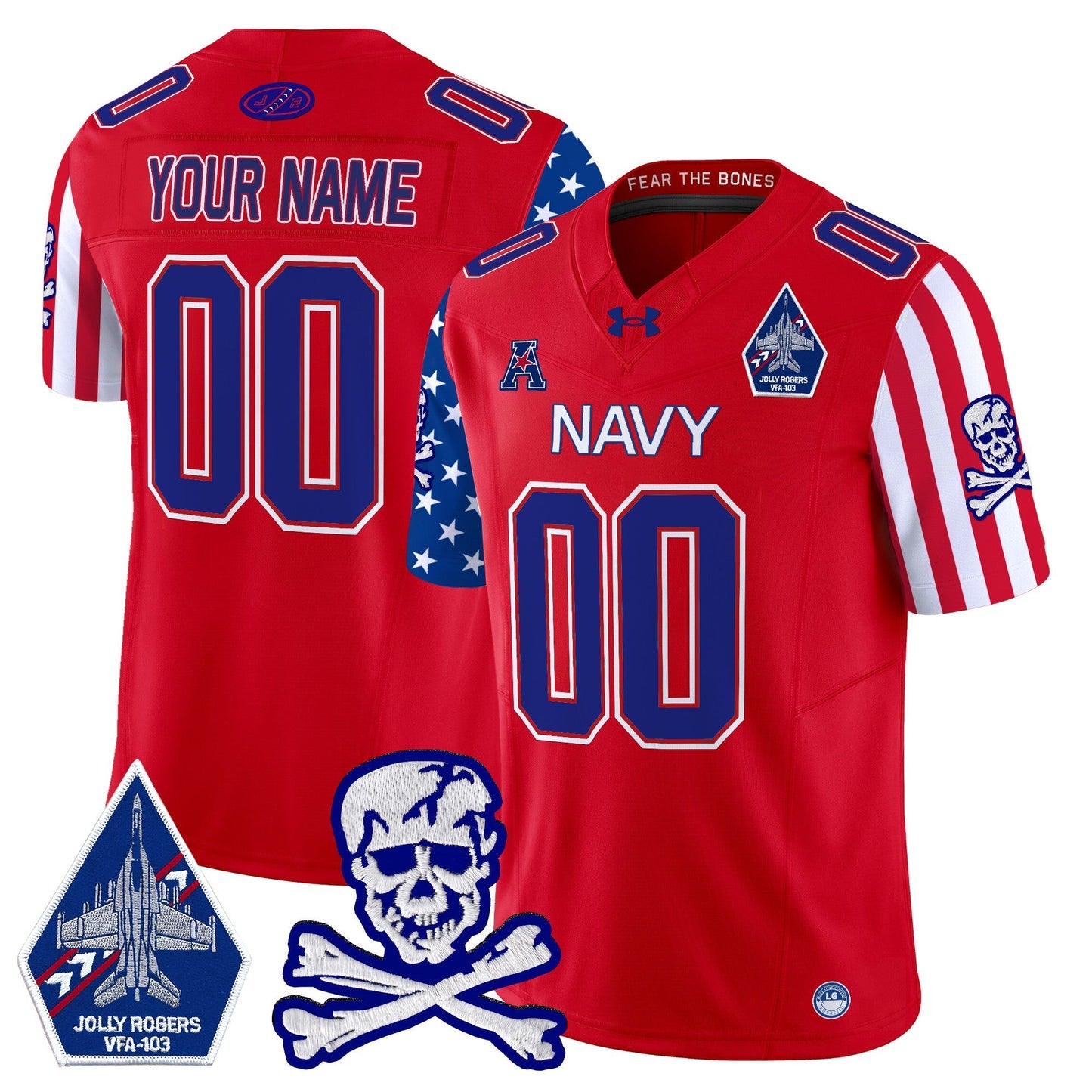 Navy MID 2024 American Style Vapor Limited Custom Jersey - All Stitched