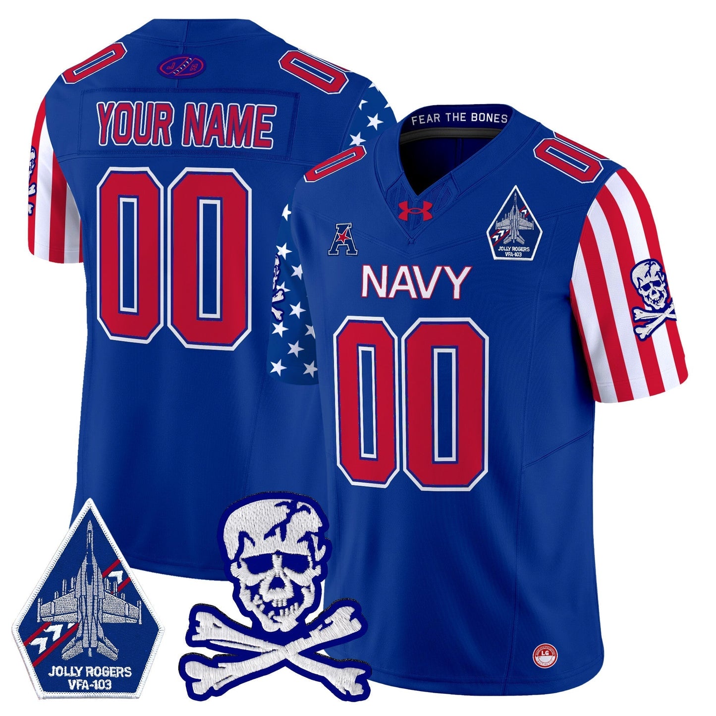 Navy MID 2024 American Style Vapor Limited Custom Jersey - All Stitched