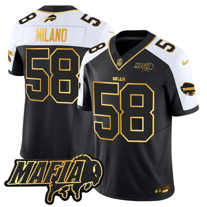 BUF 2024 Bills Mafia Patch Gold Vapor Limited Jersey - All Stitched