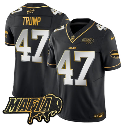 BUF 2024 Bills Mafia Patch Gold Vapor Limited Jersey - All Stitched