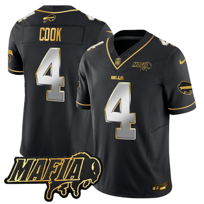 Men's Buffalo Bills 2025 Bills Mafia Patch Gold Vapor Limited Jersey - All Stitched