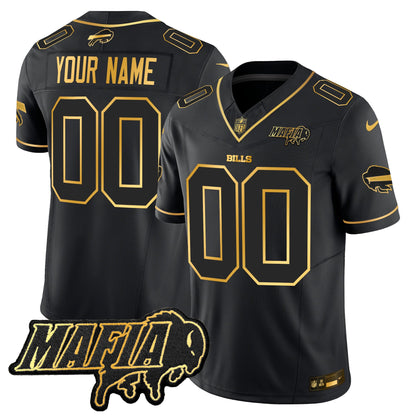 Buffalo Bills 2025 Bills Mafia Patch Gold Vapor Limited Custom Jersey - All Stitched