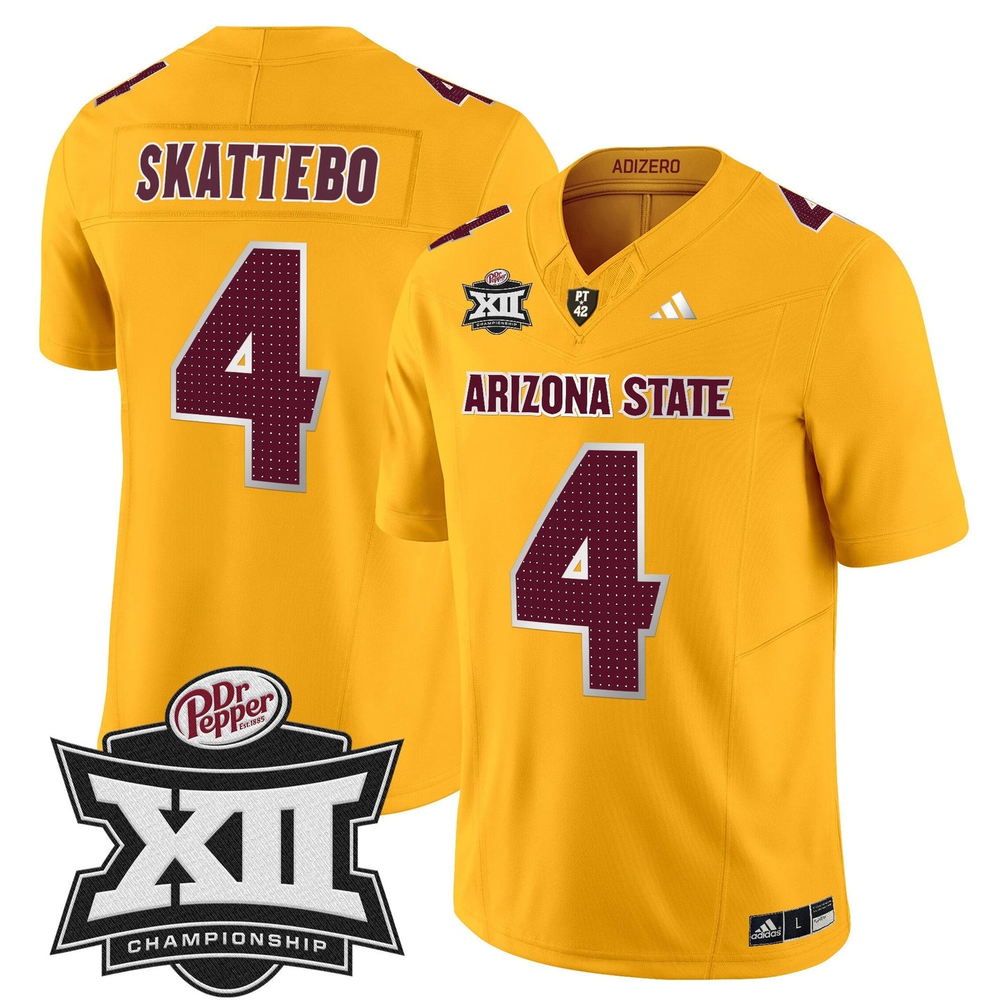 Sun Devils 2024 Big 12 Championship Patch Vapor Limited Jersey V2 - All Stitched