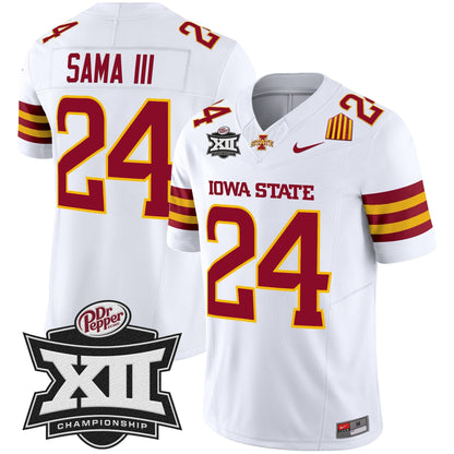 Iowa State 2024 Big 12 Championship Patch Vapor Limited Jersey - All Stitched