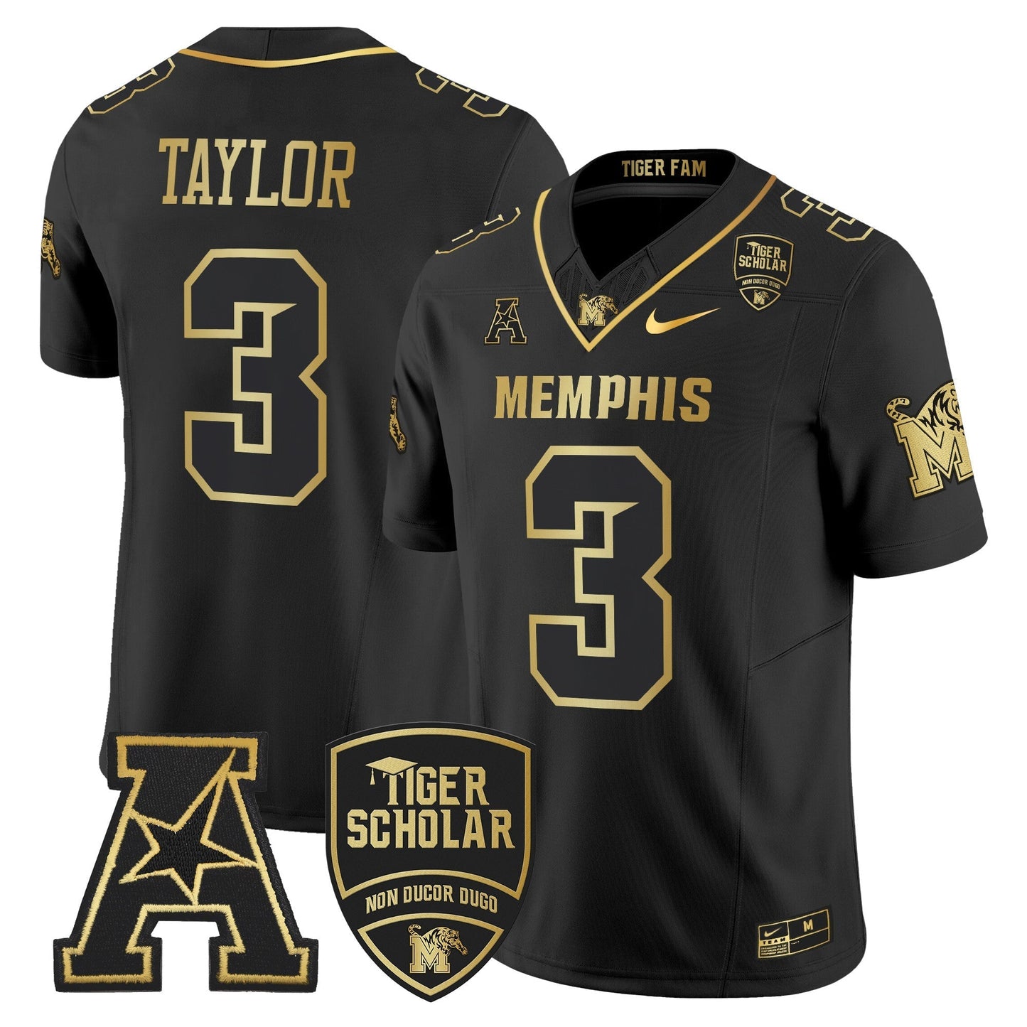 Memphis Tigers 2024 Gold Vapor Limited Jersey - All Stitched
