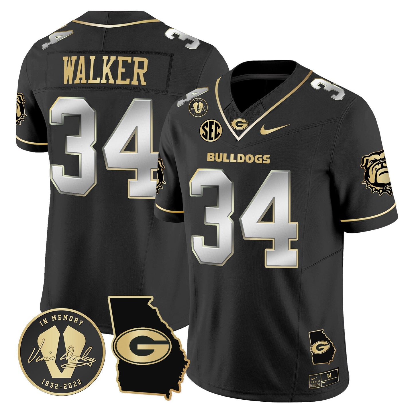 Men's Georgia Bulldogs 2024 Vapor Limited Jersey V5 - Georgia Map - All Stitched